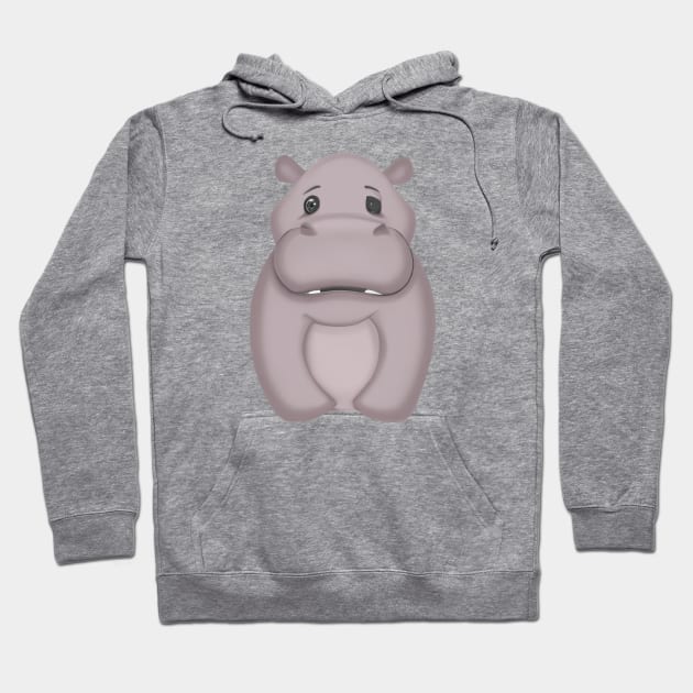 Cute Hippopotamus Drawing Hoodie by Play Zoo